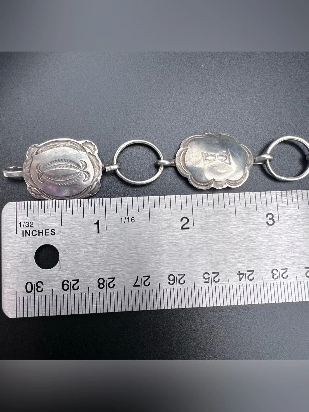 Sterling Silver Concho Belt Necklace